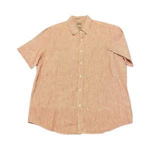 LL Bean Linen Slightly Fitted Shirt Breton Striped Sz XL Beach Vacation EUC